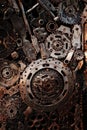 Recycle rough metal cogwheel texture background