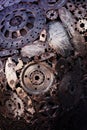 Recycle rough metal cogwheel texture background