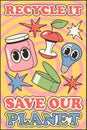 Recycle save planet groovy banner