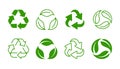 Green Recycle Set vector Icons Royalty Free Stock Photo