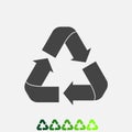 Recycle set sign isolated. Flat icon. Vector illustration. Vec