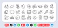 Recycle, Share and Drone line icons pack. For web app. Social media icons. Vector