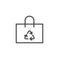 Recycle shopping bag line icon