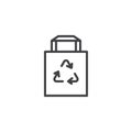 Recycle shopping bag line icon