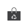 Recycle shopping bag vector icon