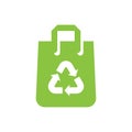 Recycle shopping paper bag icon