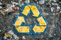 The recycle sign as a part of the zero waste concept. Good for any project. Royalty Free Stock Photo