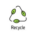 recycle sign color filled vector icon