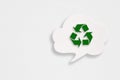 recycle sign inside cloud speech bubble paper cut on grunge paper background including copy space Royalty Free Stock Photo