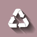 Recycle sign isolated. Flat icon. Vector illustration. Vector Royalty Free Stock Photo