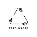 Recycle sign made of leaves. Zero waste vector icon in trendy linear style. Eco friendly and sustainability design Royalty Free Stock Photo