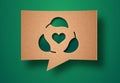 Recycle love green papercut chat bubble concept Royalty Free Stock Photo