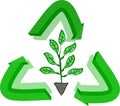 Recycle sign and plant Royalty Free Stock Photo