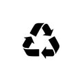 Recycle sign Vector icon. Trash symbol. Eco bio waste concept. Arrow sign isolated on white, flat design for web