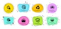 Recycle, Statistics and Recruitment icons set. Present box, Cooking timer and Friends world signs. Vector