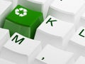 Recycle symbol button on white keyboard Royalty Free Stock Photo