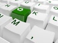 Recycle symbol button on white keyboard Royalty Free Stock Photo