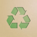 Recycle Symbol, cut from cardboard. Royalty Free Stock Photo