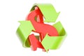 Recycle symbol with dollar sign, 3D rendering Royalty Free Stock Photo