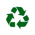 Recycle symbol green isolated on white background, green ecology icon sign, green arrow shape for recycle icon garbage waste