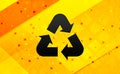 Recycle symbol icon abstract digital banner yellow background