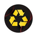 Recycle symbol icon elegant black round button Royalty Free Stock Photo