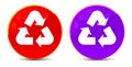Recycle symbol icon glossy round buttons illustration