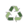 Recycle symbol illustration with green arrows on a white background Royalty Free Stock Photo