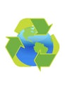 Recycle symbol surrounding the globe Royalty Free Stock Photo