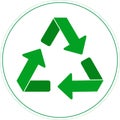 Recycle symbol, turned green arrows Royalty Free Stock Photo