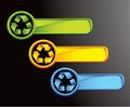 Recycle symbols on colored tabs Royalty Free Stock Photo