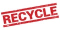 RECYCLE text on red rectangle stamp sign