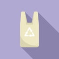 Recycle trash bag icon flat vector. Dirty plastic
