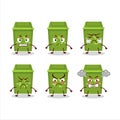 Recycle trash can cartoon character with various angry expressions Royalty Free Stock Photo