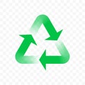 Recycle triangle arrow outline vector icon. Eco waste and organic package reuse recycle arrows symbol Royalty Free Stock Photo