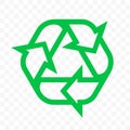 Recycle triangle arrow outline vector icon. Eco waste and organic package reuse recycle arrows symbol Royalty Free Stock Photo