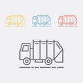 Recycle Truck Line Icon