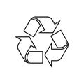 Recycle vector icon recycling garbage symbol environment for graphic design, logo, web site, social media, mobile app, ui Royalty Free Stock Photo