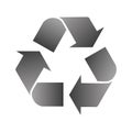 Recycle vector icon. Style is flat symbol, gray color, rounded angles, white background