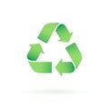 Recycle Vector icon. Trash symbol. Eco bio waste concept. Arrow green 3d realistic green sign isolated on white Royalty Free Stock Photo