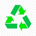 Recycle vector triangle arrow cycle icon. Eco waste bin, organic package reuse bio recycle arrows symbol