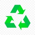 Recycle vector triangle arrow cycle icon. Eco waste reuse or bio recycle arrows symbol Royalty Free Stock Photo