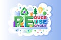 Recycle waste logo icon outline vector infographic