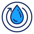 Recycle water filter icon, outline style