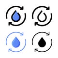 Recycle Water Icon Set Logo Vector Illustration