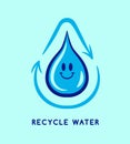 Recycle water concept blue drop cycle isolated