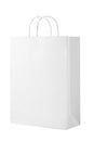 Recycle white paper bag isolated white background, copy space. Or a white paper bag on a white background. Royalty Free Stock Photo