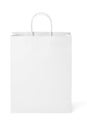 Recycle white paper bag isolated white background, copy space. Or a white paper bag on a white background. Royalty Free Stock Photo