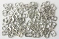 Recycleable aluminum pull ring from soft drink can Royalty Free Stock Photo