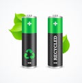 Recycled Battery Eco Concept. Vector